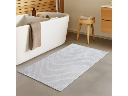 Kúpeľňový koberec Waves 400 strieborný