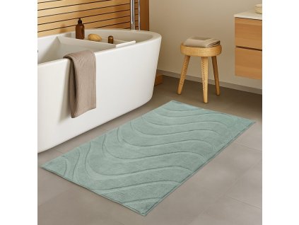 Kúpeľňový koberec Waves 400 šalviovozelený