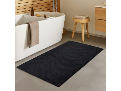 Kúpeľňový koberec Waves 400 čierny