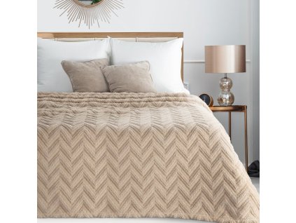 Deka TREE s reliéfnym vzorom v tmavobéžovej farbe