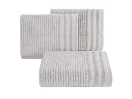 Bavlnený uterák SAMMY zdobený pruhmi v striebornej farbe