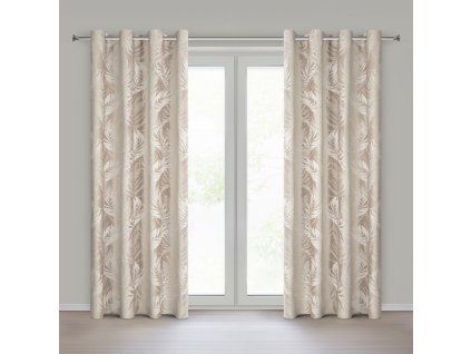 Zamatový záves VERA na dekoračných kolieskach v béžovej farbe 140 x 250 cm