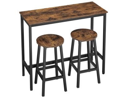 Rustikálny barový stôl + 2ks barová stolička - LBT219B01V1