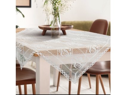 Biely čipkovaný obrus ROSALY 85x85cm
