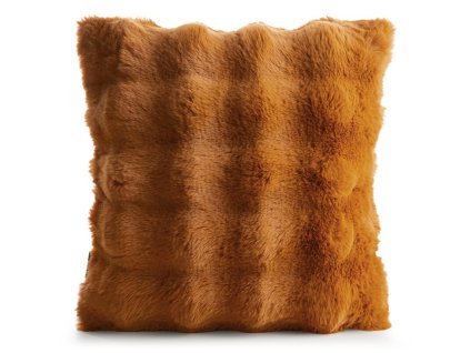 Luxusná kožušinová obliečka na vankúš LILY 45x45cm medenozlatá