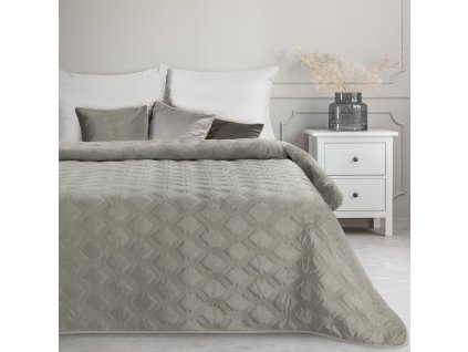 Elegantný zamatový prehoz na posteľ SOFIA 5 strieborný