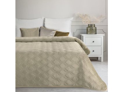 Elegantný zamatový prehoz na posteľ SOFIA 5 béžový