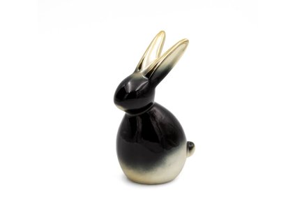 Veľkonočná figúrka zajačika v čierno-zlatej farbe