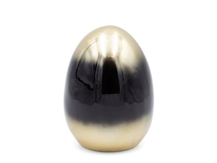 Veľkonočná figúrka vajíčka v čierno-zlatej farbe