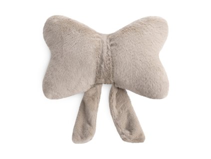 Dekoračný vankúšik v tvare mašle - svetlobéžový