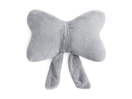 Dekoračný vankúšik v tvare mašle - strieborný