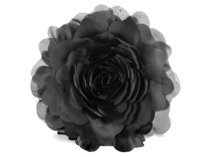 Dekoračný vankúš 3D FLORES 6 v čiernej farbe