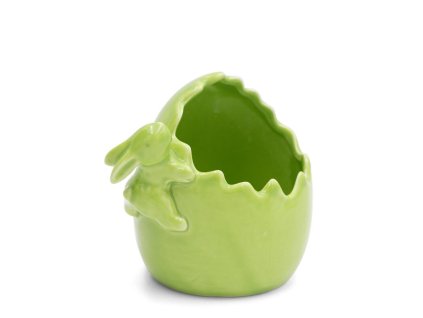 Veľkonočná figúrka vajíčka so zajačikom v zelenej farbe