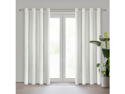 Dekoračný záves VANI so ženilkovou štruktúrou na dekoračných kolieskach v prírodnej farbe