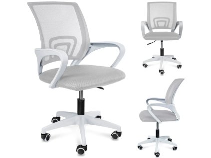 krzeslo biurowe SMART obrotowe szare przodfront bok