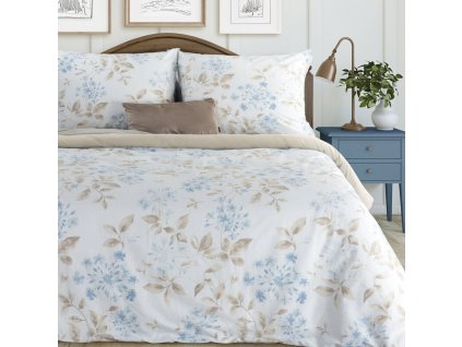 Bavlnené posteľné obliečky JASMINA 100 % bavlna - kvetinový vzor, zips