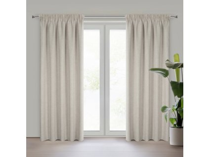 Dekoračný záves JULA2 na riasiacej páske 140 x 270 cm, béžový