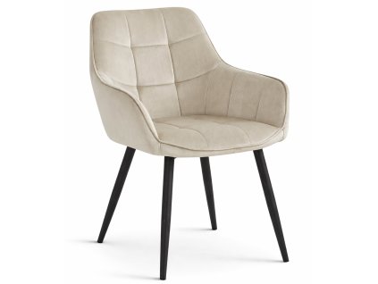 Zamatová jedálenská stolička VARSI - béžová