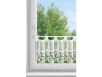 Hotová záclona ARTEMIDA 150 x 40 cm na pútkach - biela