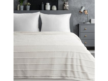 Flanelová deka NINA s 3D efektom - biela