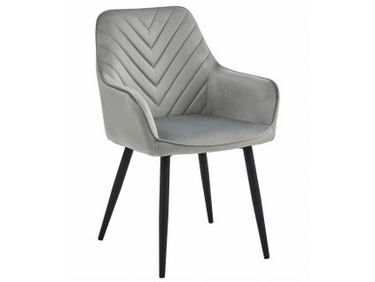 Zamatová jedálenská stolička NANA - strieborná