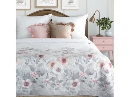 Prehoz na posteľ ELIA s potlačou 170x210 cm - strieborný