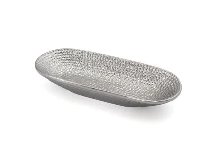 Dekoratívna tácka GREG 31x13x5 cm - strieborná