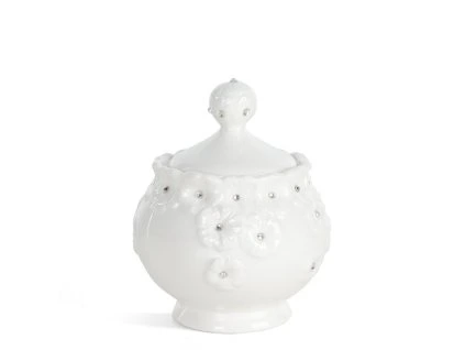 Dekoratívna keramická miska Ø10x12 cm - biela