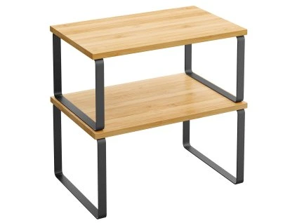 Policová sada KCS02NB z dreva a kovu – dubová s čiernou