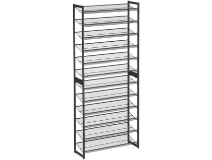 Kovový regál na topánky LMR12BV1 – čierny