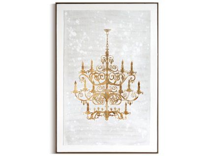 Ručne maľovaný obraz na plátne s rámom - luster 82 x 122 cm