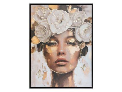 Obraz na plátne 60x80 cm v rámiku – béžový
