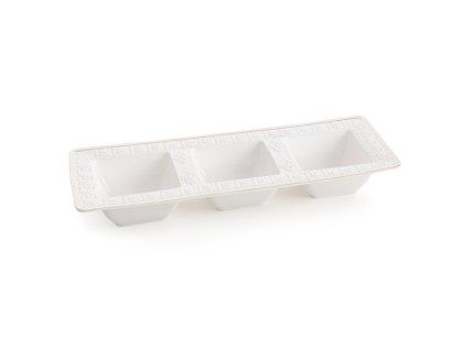 Dekoratívna keramická misa OLIVIA 36 x 13 cm, biela