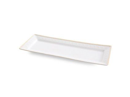 Dekoratívna keramická misa OLIVIA 39 x 15 cm, biela