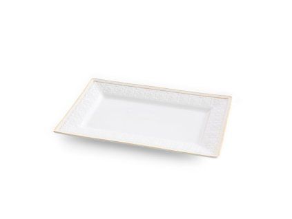 Dekoratívna keramická misa OLIVIA 26 x 16 cm, biela