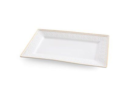 Dekoratívna keramická misa OLIVIA 31 x 19 cm, biela