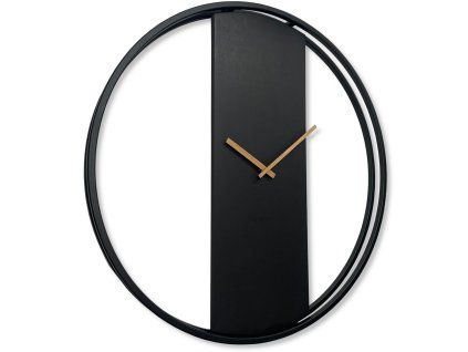 Okrúhle nástenné hodiny LOFT OVAL kovové priemer 80 cm – čierne