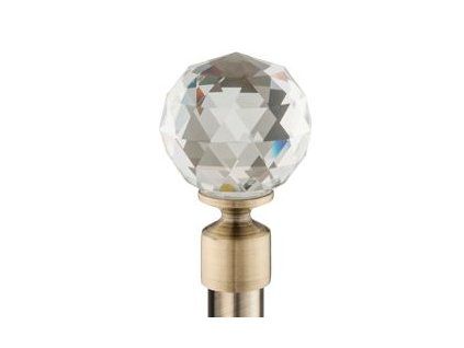 Koncovka Guľa Crystal starožitná mosadz