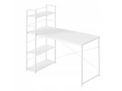 Počítačový stôl MAX 4.0 s policami 120x76cm - biely