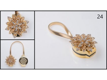 993591 zlata magneticka spona na zaves vzor 24