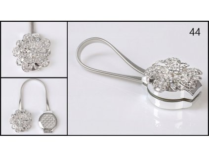 996333 strieborna magneticka spona na zaves vzor 44