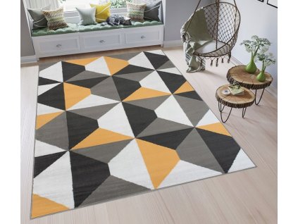Moderný koberec HOME art 2 - Žlté kosoštvorce