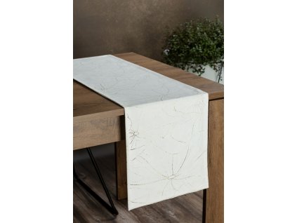Elegantný zamatový behúň na stôl BLINK 18 biely