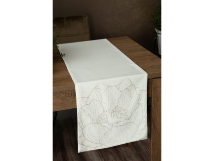 Elegantný zamatový behúň na stôl BLINK 13 biely