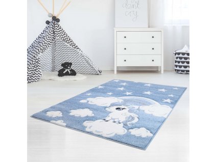 Detský koberec BEAUTY modrý jednorožec