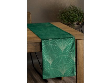 Elegantný zamatový behúň na stôl BLINK 14 zelený