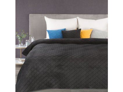 Luxusný prehoz na posteľ MILO v čiernej farbe