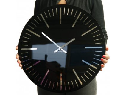 Moderné nástenné hodiny TRIM čierne - 50cm