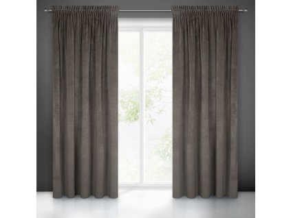 Záves VILLA z exkluzívneho zamatu 140 x 270 cm v grafitovej farbe - riasiaca páska