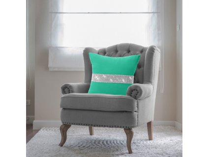 998772 dekoracna obliecka na vankus glamour 404 17 tyrkysovozelena